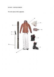 English Worksheet: Sports vocabulary - Ski equipment