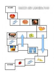 English Worksheet: SNAKES AND LADDERS: FOOD
