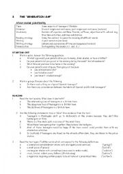 English Worksheet: Teenagers