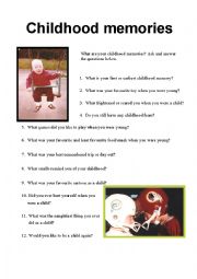 English Worksheet: Childhood Memories Conversation
