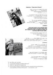 English Worksheet: Madonna - Papa Dont Preach