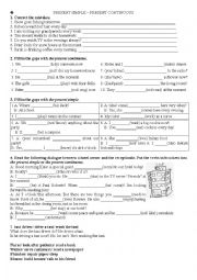 English Worksheet: Present Simple and Present Continuous