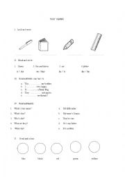 English Worksheet: pronouns school objects