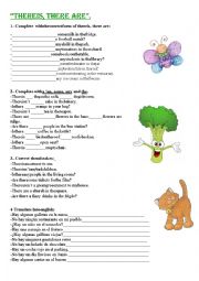 English Worksheet: there is, there are