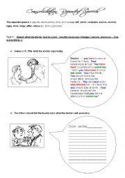 English Worksheet: The reported speech +   the compound adjectives  