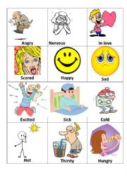 English Worksheet: Flashcards feelings