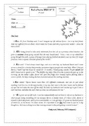 English Worksheet: 1st formers end of term test 3