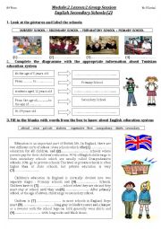 English Worksheet: English Secondary Schools 2. Group Session