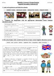 English Worksheet: English Secondary Schools 2. Group Session
