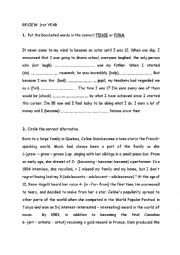 English Worksheet: review paper of the 5 first lessons
