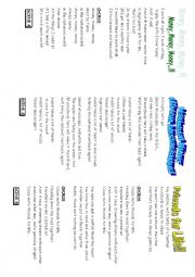 English Worksheet: TOM SAWYERS ADVENTURES - SONGS