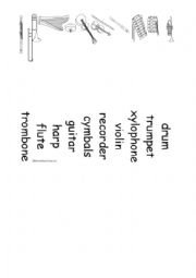 English Worksheet: musical instruments
