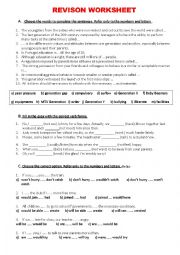 English Worksheet: Revision worksheet