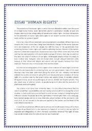 English Worksheet: Human rights