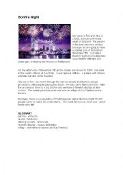 English Worksheet: bonfire night