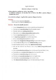 English Worksheet: Adjectives ending in -ed and -ing