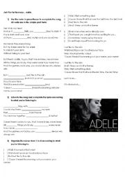 English Worksheet: Simple Past - Set Fire to the Rain - Adele