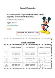 English Worksheet: Present Progressive