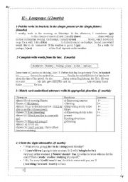 English Worksheet: 8th first mid term test 1 