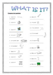 English Worksheet: Possesion/ what is it? / A - An