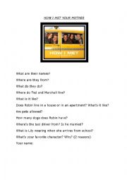 English Worksheet: How I met your mother