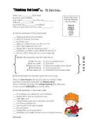 English Worksheet: Ed Sheeran - Thinking Out Loud 