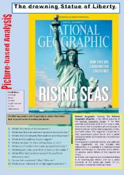 English Worksheet: Picure-based analysis (The drowning Statue of Liberty)  5/