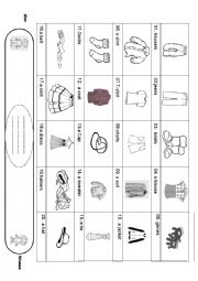 English Worksheet: clothes