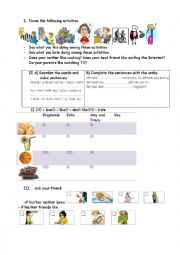 English Worksheet: like, love, hate + Ving and free-time activities