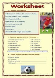 English Worksheet: Cristiano Ronaldo