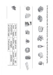 Breakfast worksheet matching exercise