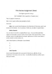 English Worksheet: Film Review 