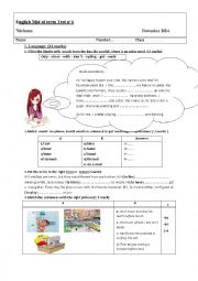 English Worksheet: 7th form test1