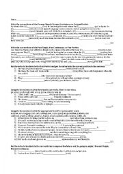 English Worksheet: grammar revision worksheet