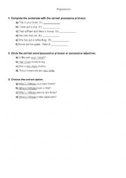 English Worksheet: Prepositions