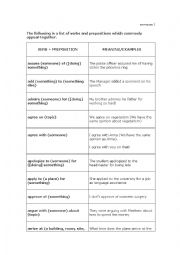 English Worksheet: Verb+Preposition