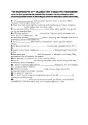 English Worksheet: vocabulary for 10 th graders