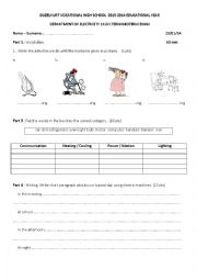 English Worksheet:  Examination of Electricity Students