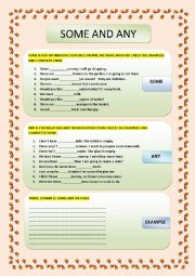 English Worksheet: SOME ANY