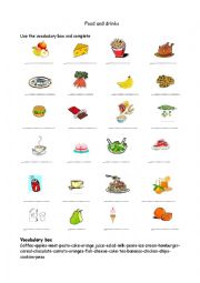 English Worksheet: FOOD AND DRINKS