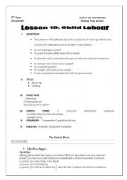 English Worksheet: Lesson 10: Child Labour