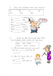 English Worksheet: Verb to be  