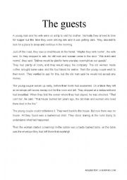 English Worksheet: The guests