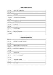 English Worksheet: Routines and 3rd person singular.