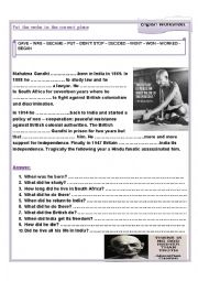 English Worksheet: Reading comprehension. 