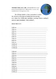 English Worksheet: WHAT TIME IS IT