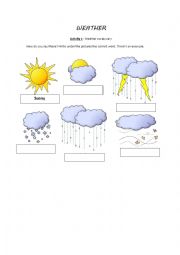 English Worksheet: Weather vocabulary