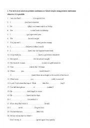 English Worksheet: FUTURE TENSES