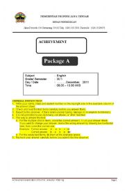 English Worksheet: lat ujian