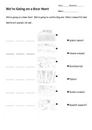 English Worksheet: Were Going on a Bear Hunt